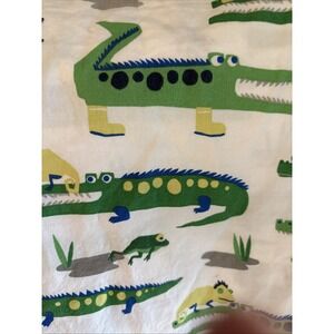 Pottery Barn Kids Alligator, Frog, Iguana Set Queen Sheet  Flat +1 pillow case